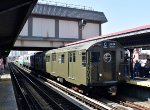 "Train of Many Colors" with R-16 Car # 6387 on the north end at Brighton Beach Station